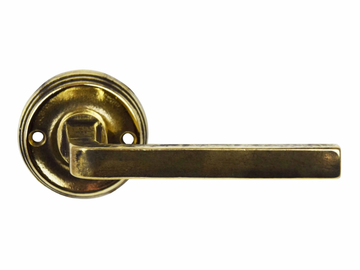 MILA - Brass door handle on rose by GIARA ART DESIGN-BRONZE - view 2